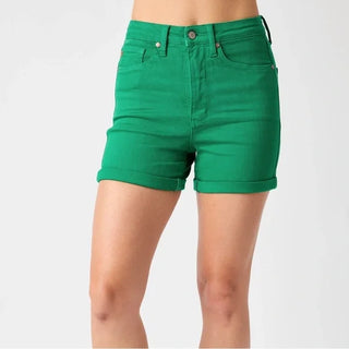 Judy Blue Kelly Green Shorts Tummy Control