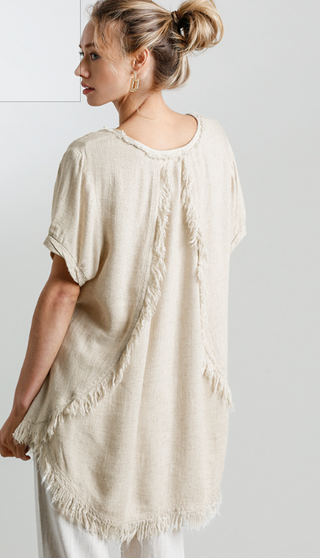 Linen Fringe Top